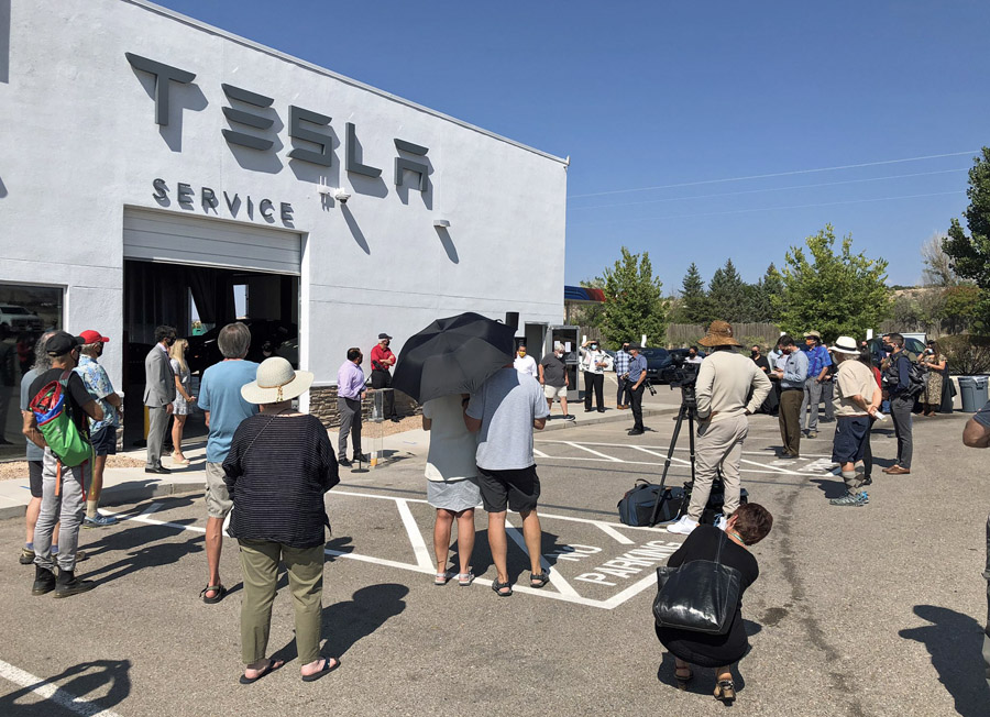 Tesla showroom and service center on tribal lands in New Mexico.