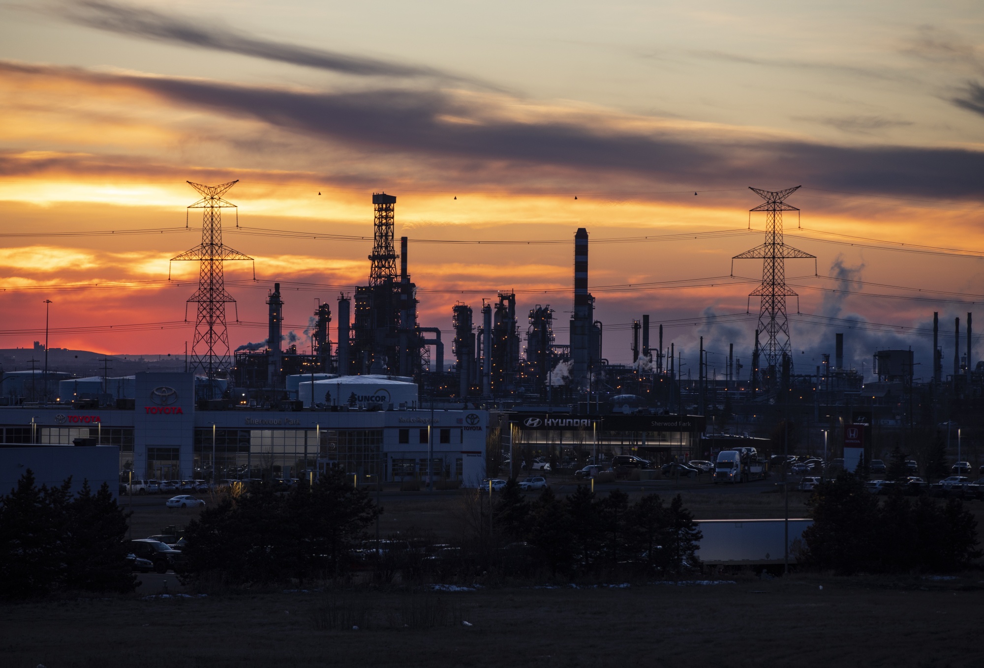 The Suncor Energy oil refinery in Edmonton, Alberta