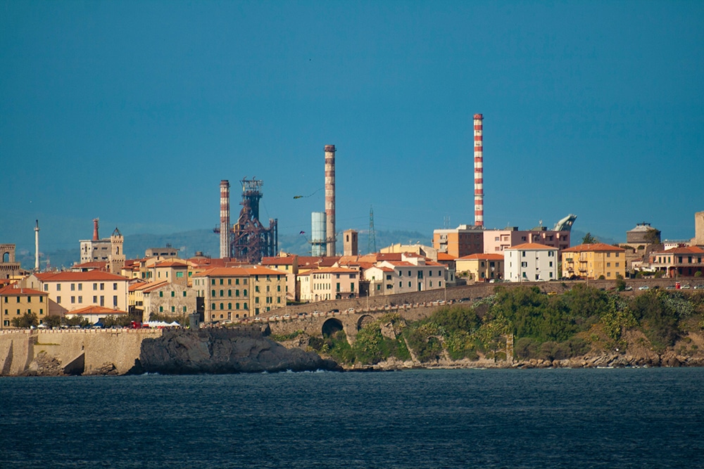 Piombino was a major steel industry site in Tuscany.