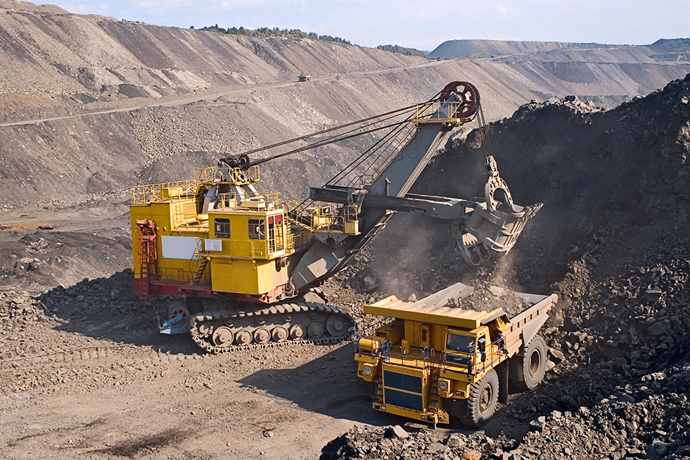 Yellow mining truck