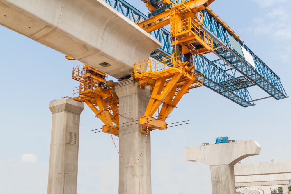 Construction of a mass rail transit line in progress