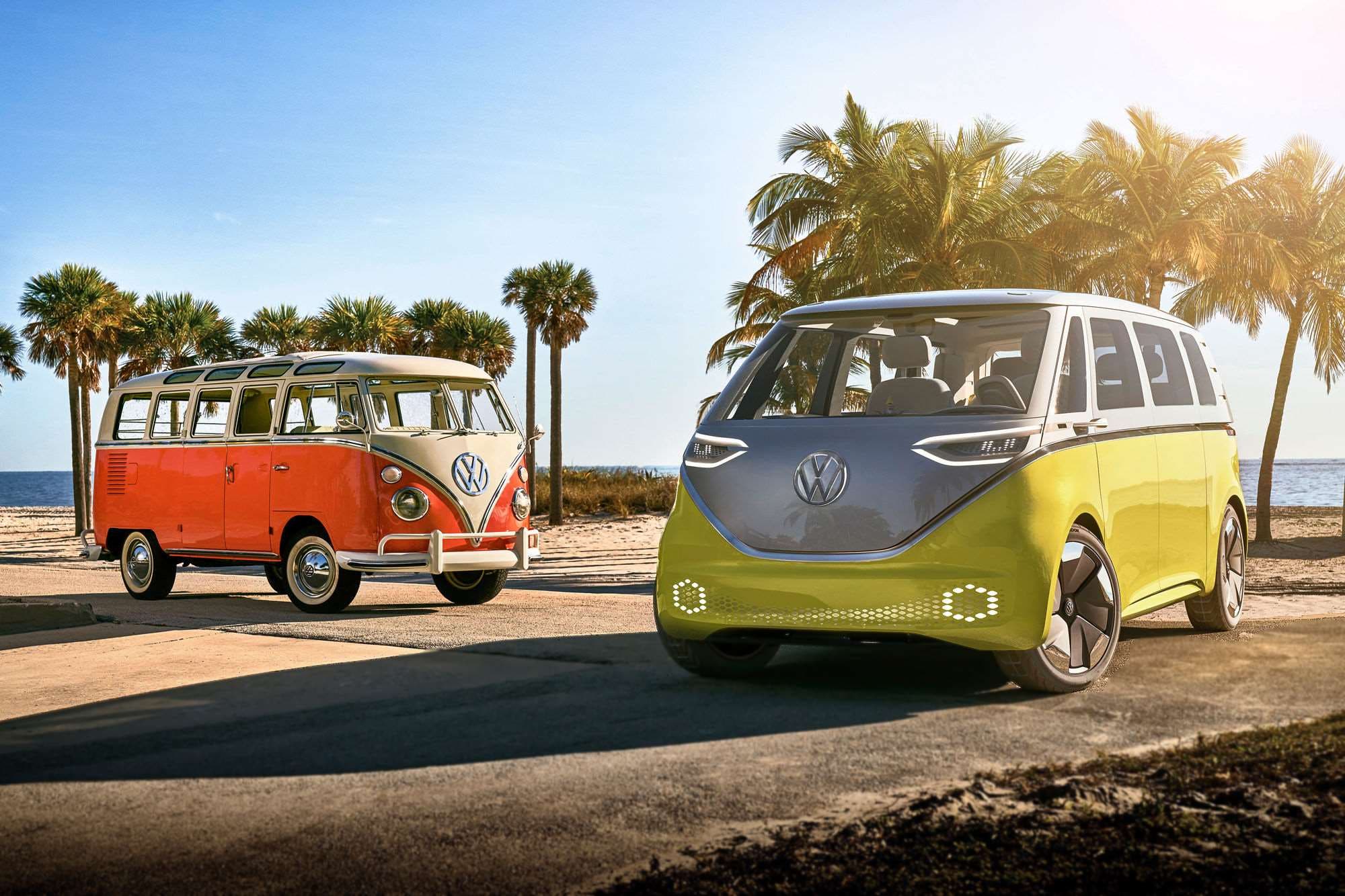 Volkswagen T1 Transporter and ID.Buzz. Image courtesy of Volkswagen.