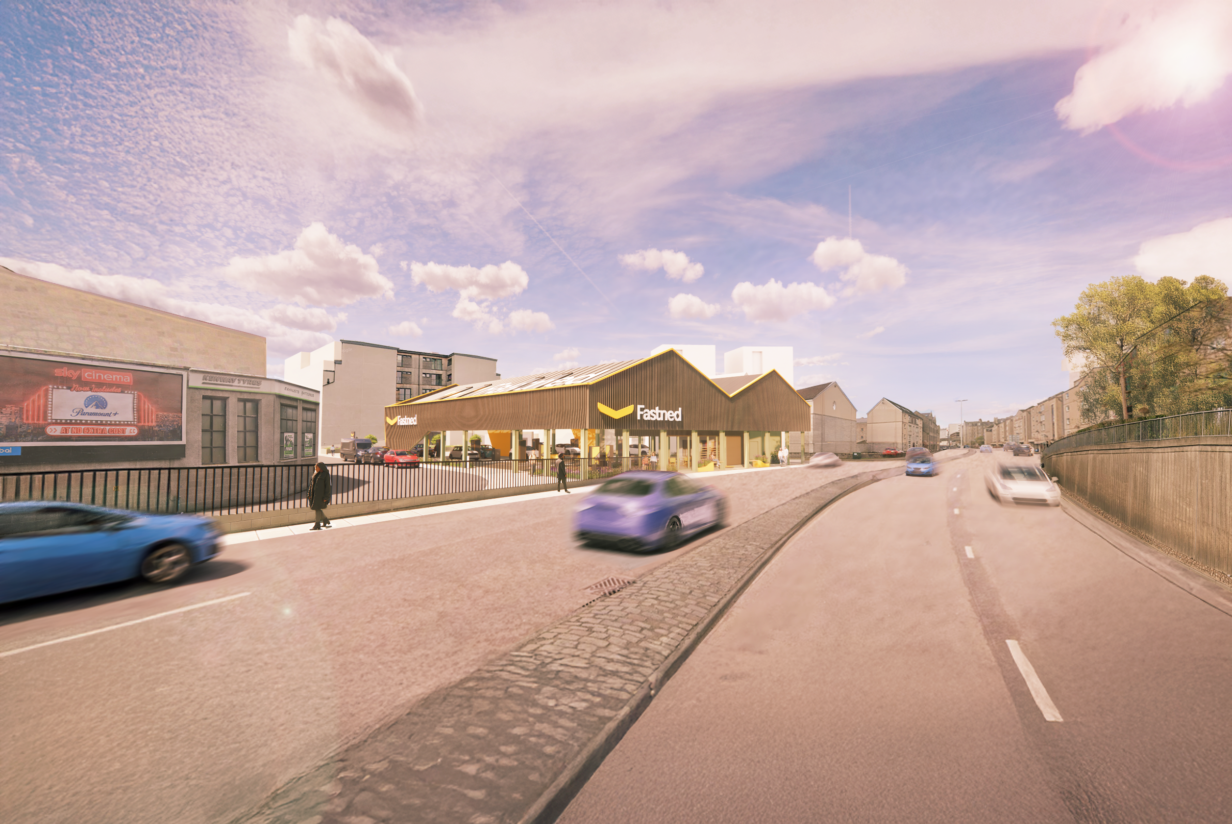 street view of Fastned charging hall in Aberdeen