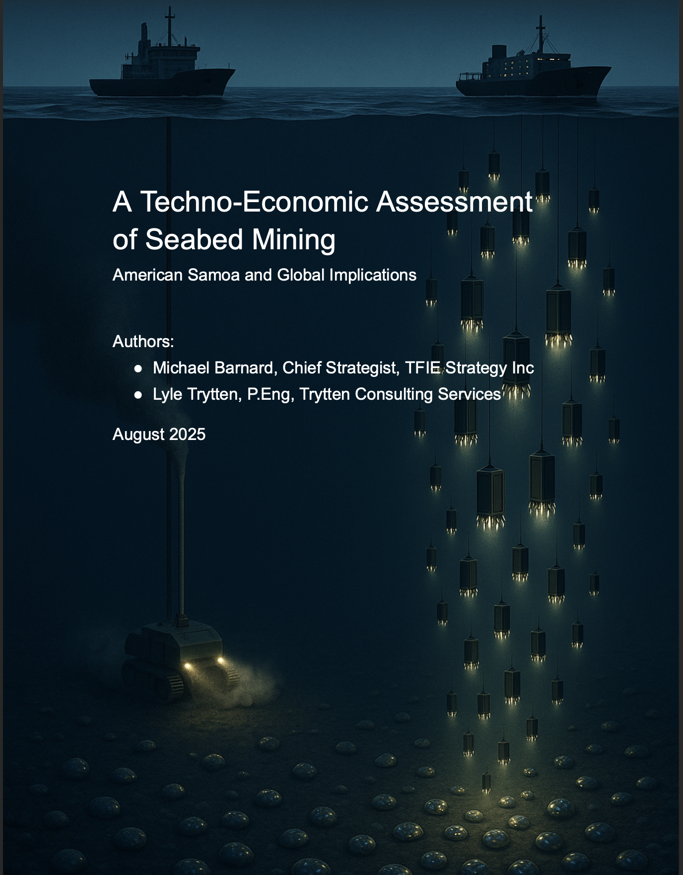 Cover of techo-economic assessment report by Trytten and Barnard